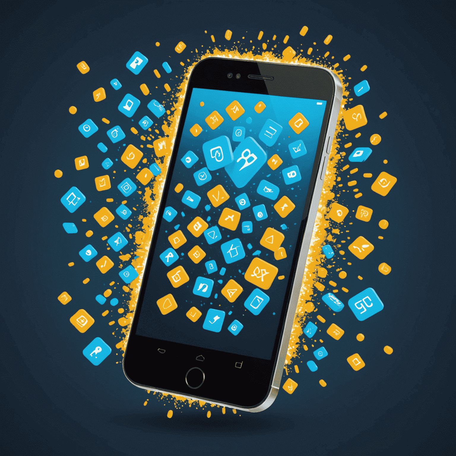 Illustration showing 50% extra data symbols bursting out of a smartphone